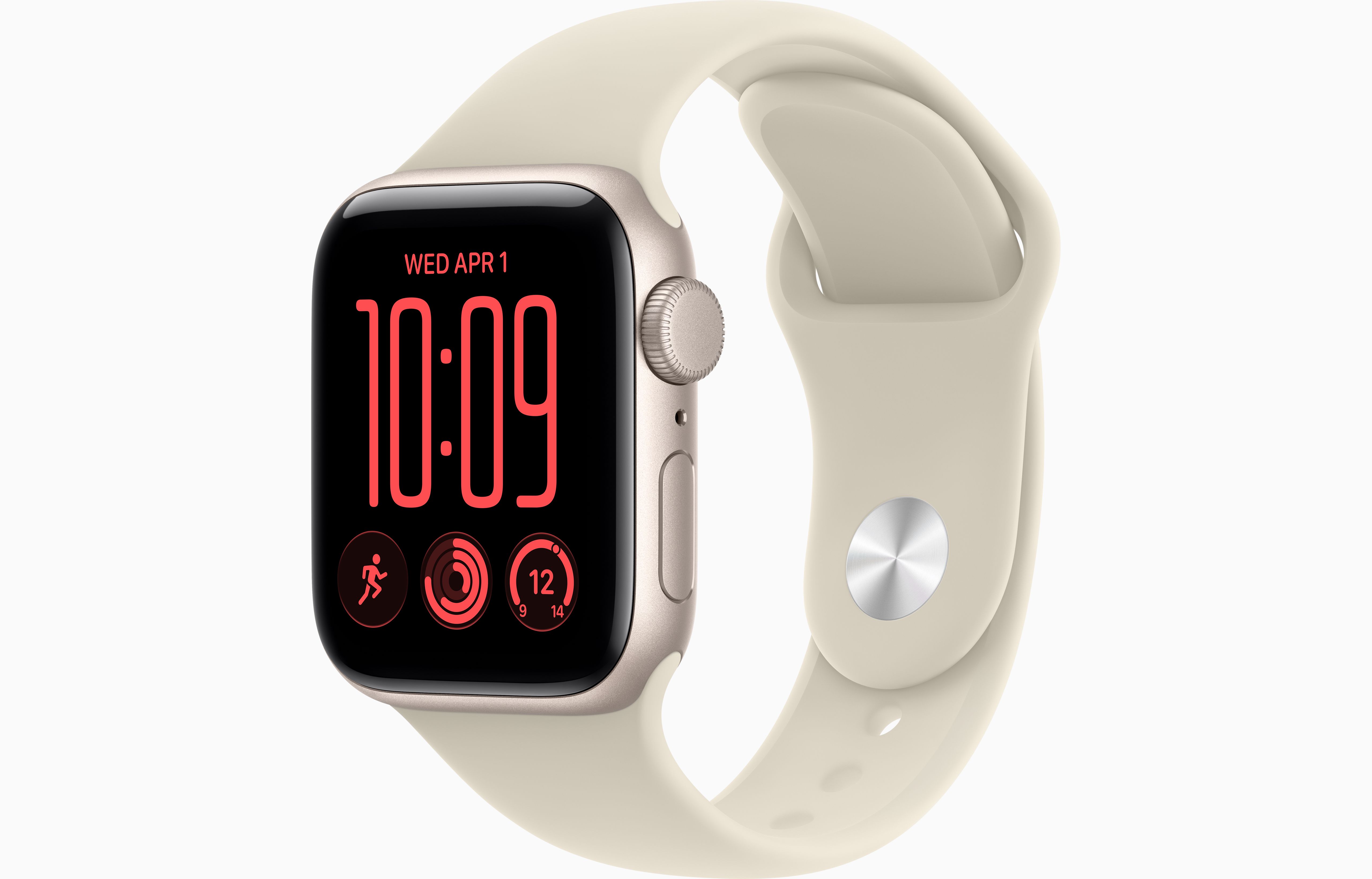 Apple Watch SE (2026) 40mm Starlight Sand Sport Band S/M (MJKR4)