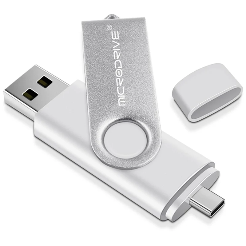 Флеш-накопитель MicroDrive 8 ГБ USB-A + USB Type-C White Флеш-накопитель MicroDrive 8 ГБ USB-A + USB Type-C White