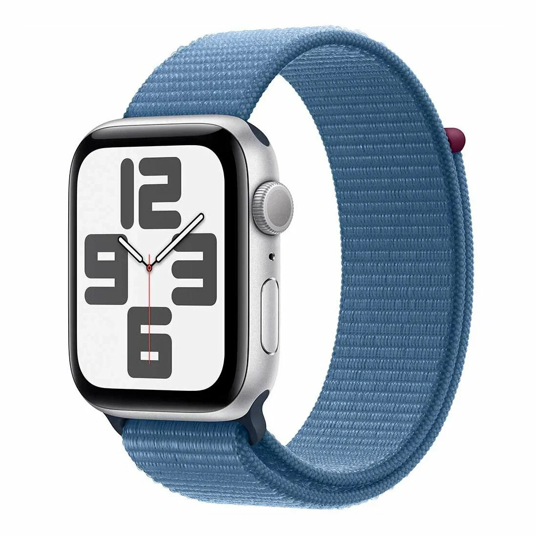  Apple Watch SE 44mm (2024) Silver Aluminum Case with Denim Sport Band (MXER3) — цвет Blue