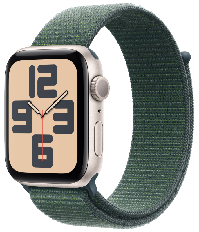 Apple Watch SE 2 (2024) 44mm Starlight — Lake Green Sport Loop One Size Apple Watch SE 2 (2024) 44mm Starlight — Lake Green Sport Loop One Size