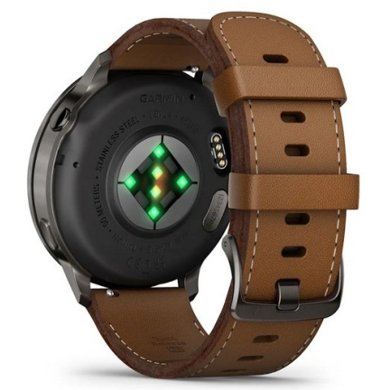 Garmin Venu 4 45mm Slate Black Leather Brown 010-03014-03 Garmin Venu 4 45mm Slate Black Leather Brown 010-03014-03