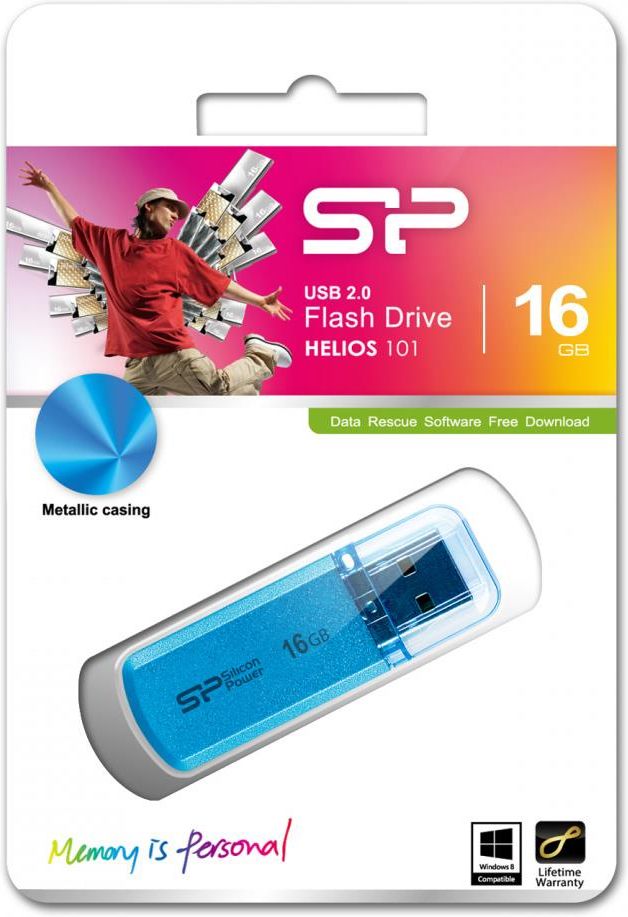 Флеш-накопитель Silicon Power Helios 101 16 ГБ USB 2.0 Ocean Blue Флеш-накопитель Silicon Power Helios 101 16 ГБ USB 2.0 Ocean Blue