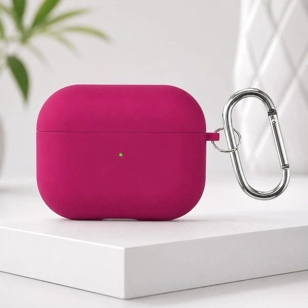 Чехол Silicone Case для AirPods Pro 3, малиновый — Розовый