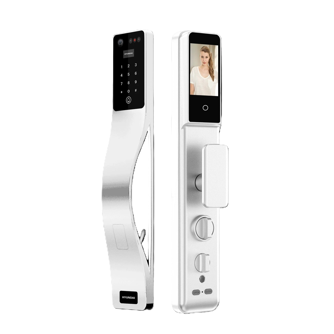 Умный замок Hyundai HY-SLA807F,белый [Видеоглазок, FaceID]
