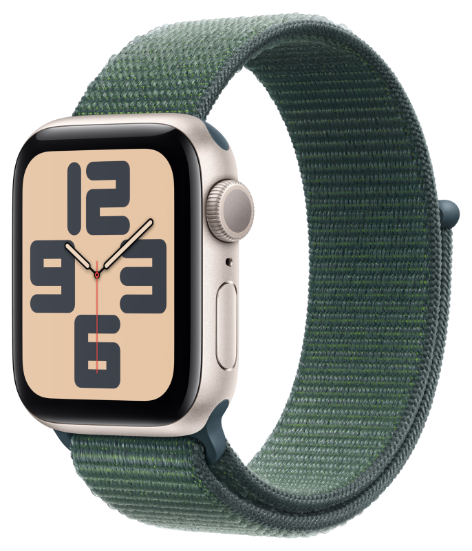 Apple Watch SE 2 (2024) 40mm Starlight — Lake Green Sport Loop One Size Apple Watch SE 2 (2024) 40mm Starlight — Lake Green Sport Loop One Size