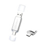 Флеш-накопитель JASTER 8 ГБ USB-A + USB Type-C Silver Флеш-накопитель JASTER 8 ГБ USB-A + USB Type-C Silver
