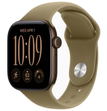 Apple Watch (Series 12) 42mm Dark Bronze Olive Sport Band S/M (MJEF4)