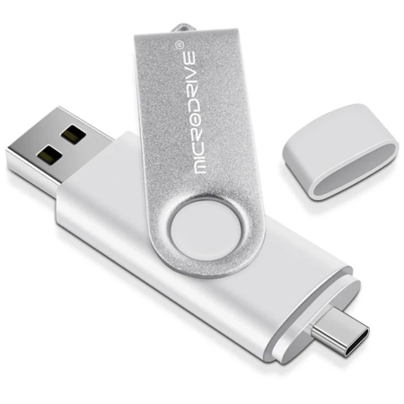 Флеш-накопитель MicroDrive 8 ГБ USB-A + USB Type-C White