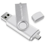 Флеш-накопитель MicroDrive 8 ГБ USB-A + USB Type-C White