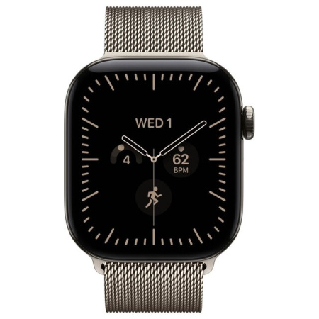 Apple Watch Series 12 MJGH4, натуральный титан и стальной миланский ремешок