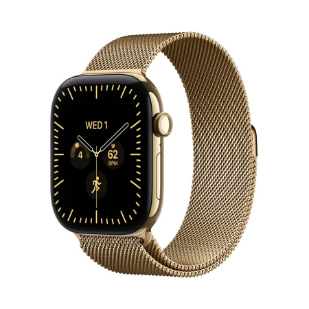 Apple Watch Series 12 46 мм в сияющем золотом титане, Milanese Loop M/L