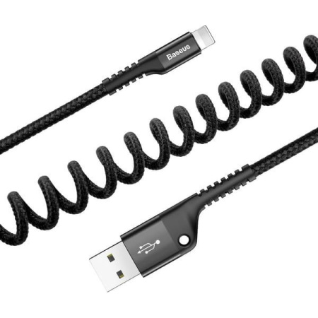 Кабель Baseus Fish Eye Spring USB-A — Lightning 2A 1 м Black (чёрный)