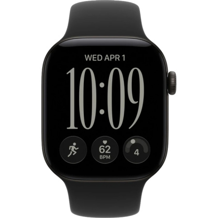 Apple Watch (Series 12) 46mm Black Sport Band M/L (MJEL4)