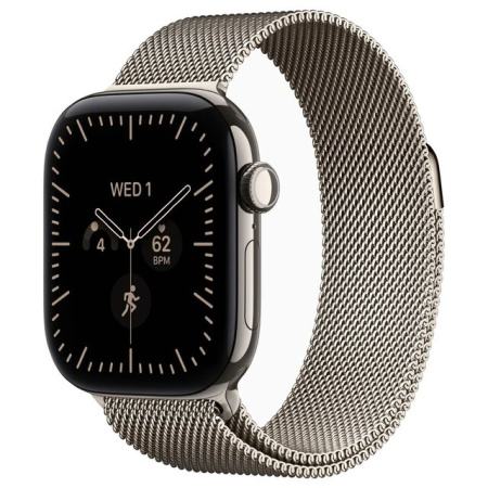 Apple Watch Series 12 MJGH4, натуральный титан и стальной миланский ремешок