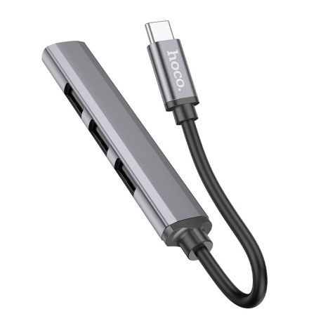 USB-C хаб Hoco HB26 4-в-1 Grey (серый)