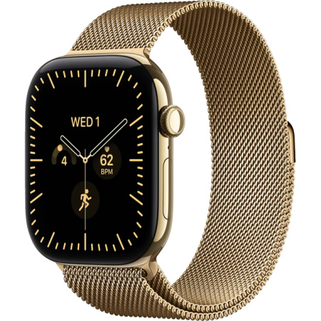 Apple Watch Series 12 MJGL4, золотистый титан и стальной миланский ремешок