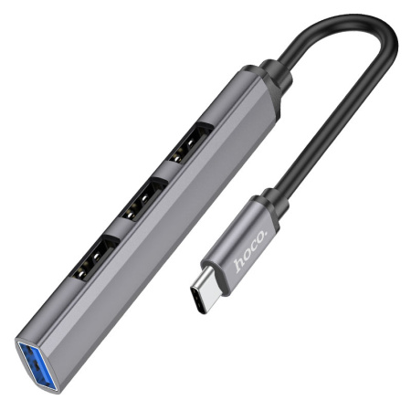 USB-C хаб Hoco HB26 4-в-1 Grey (серый)
