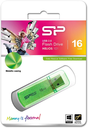 Флеш-накопитель Silicon Power Helios 101 16 ГБ USB 2.0 Apple Green Флеш-накопитель Silicon Power Helios 101 16 ГБ USB 2.0 Apple Green